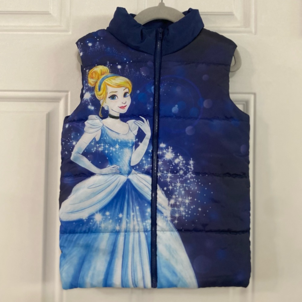 Disney Girls Cinderella Puffer Vest (Size 5), Tags Attatched